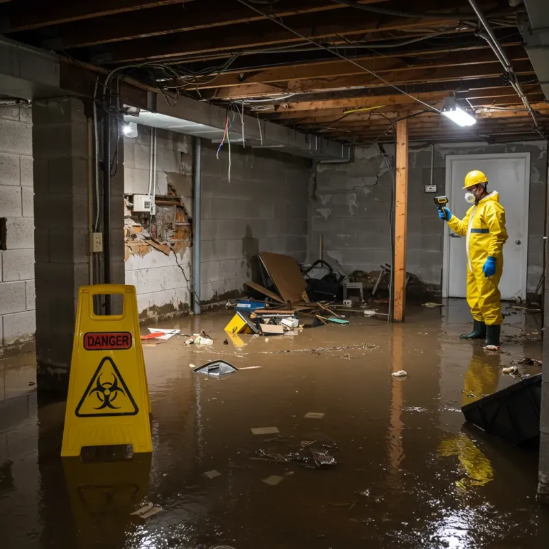 Flooded Basement Electrical Hazard in Appomattox, VA Property